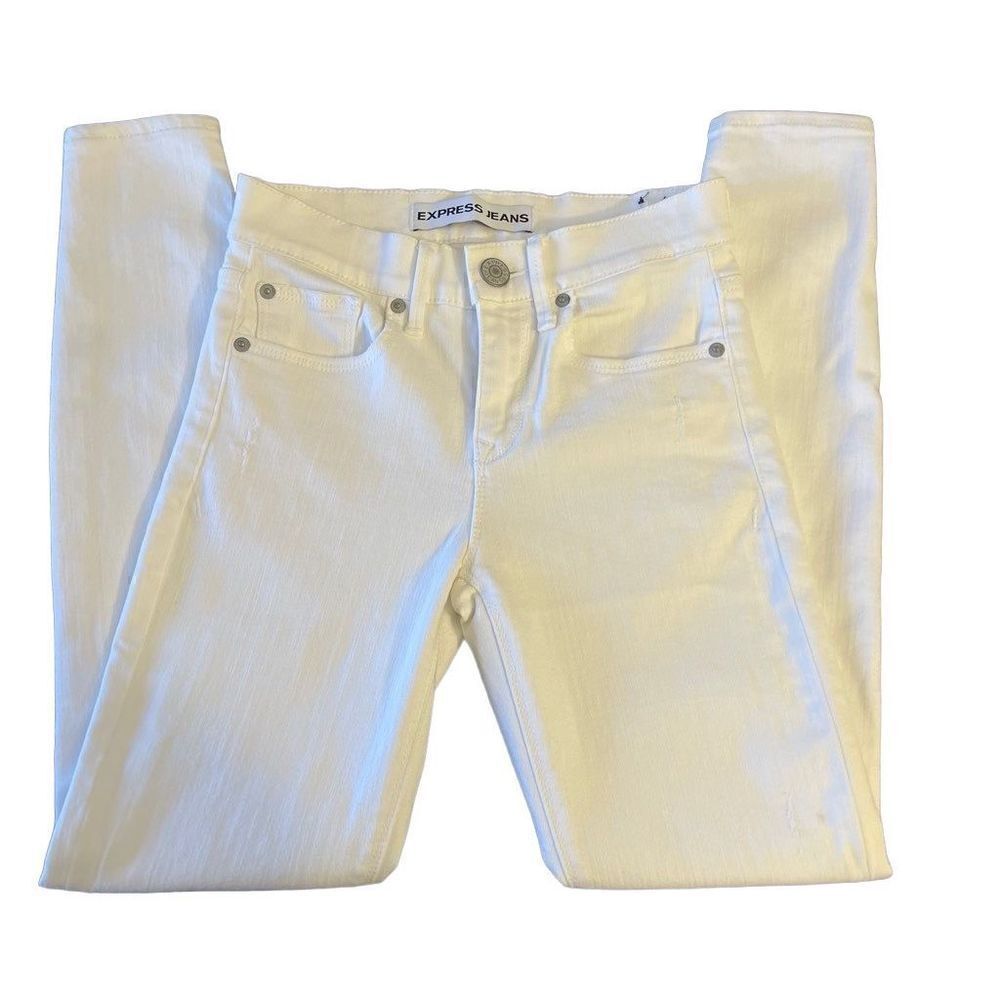 NWOT express ankle leggings white jeans size 0